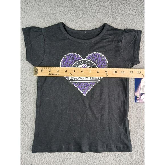 Colorado Rockies MLB Tee Toddler Girls 3T Black Purple Baseball T-Shirt NWT - Picture 5 of 8